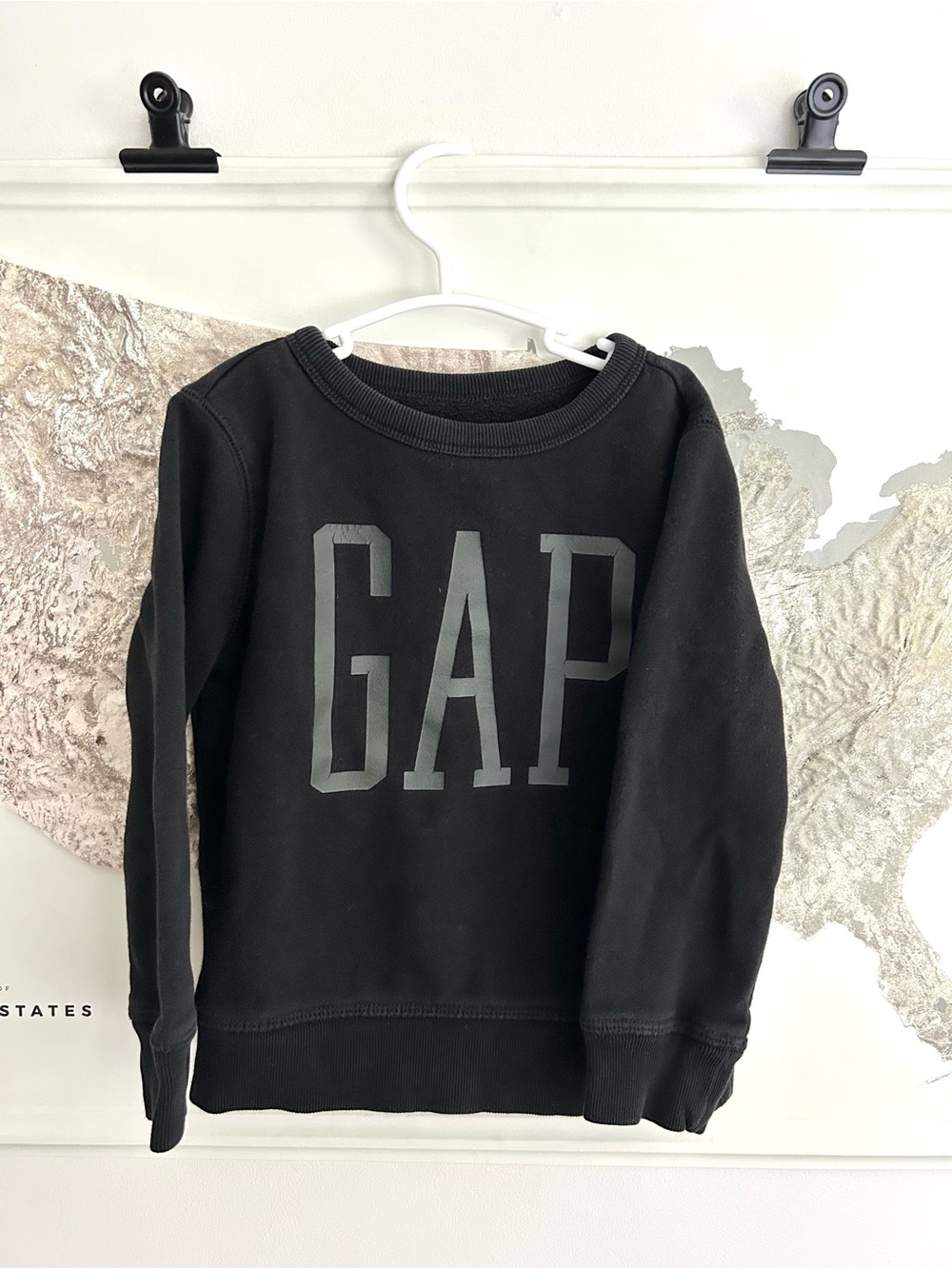 GAP Kids Black Crewneck Sweatshirt with Logo